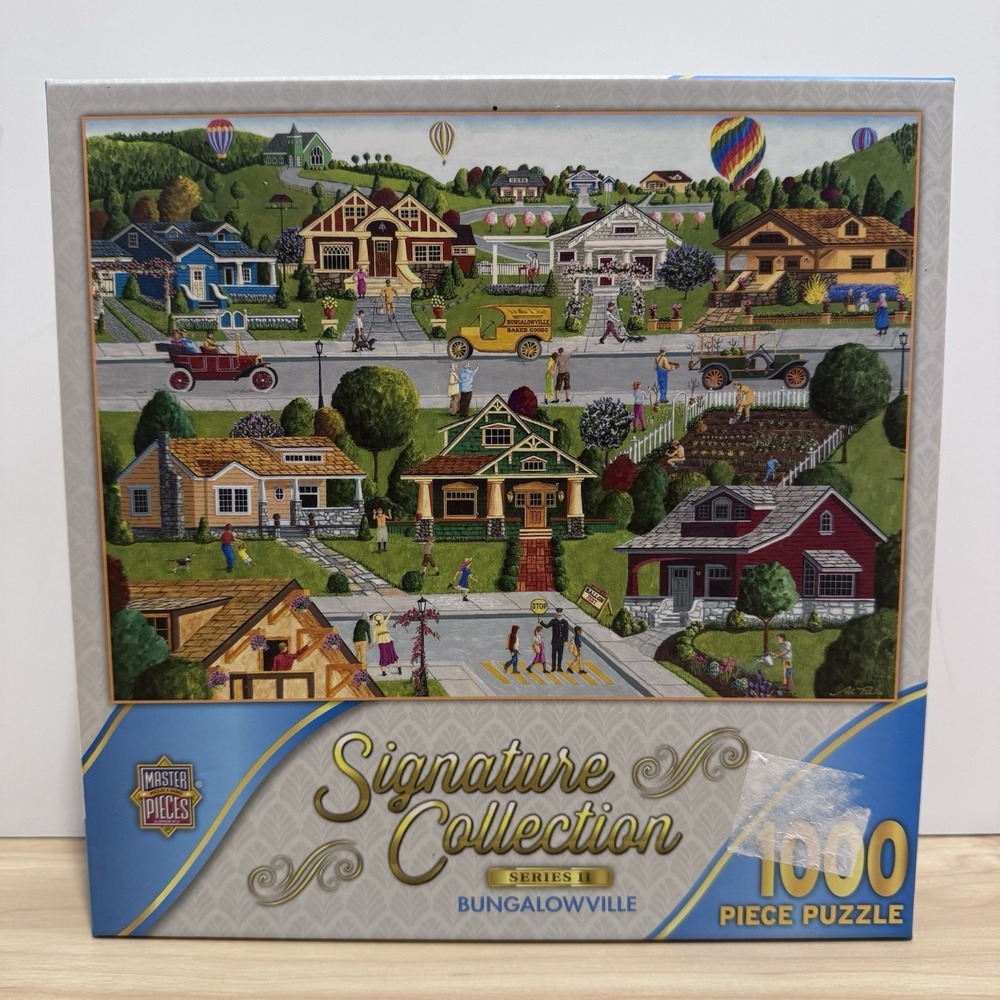 Lot 4 Master Pieces 1000 Piece Puzzles BUNGALOWVILLE Labor Day 1909 TPL THREAT + - Picture 14 of 16
